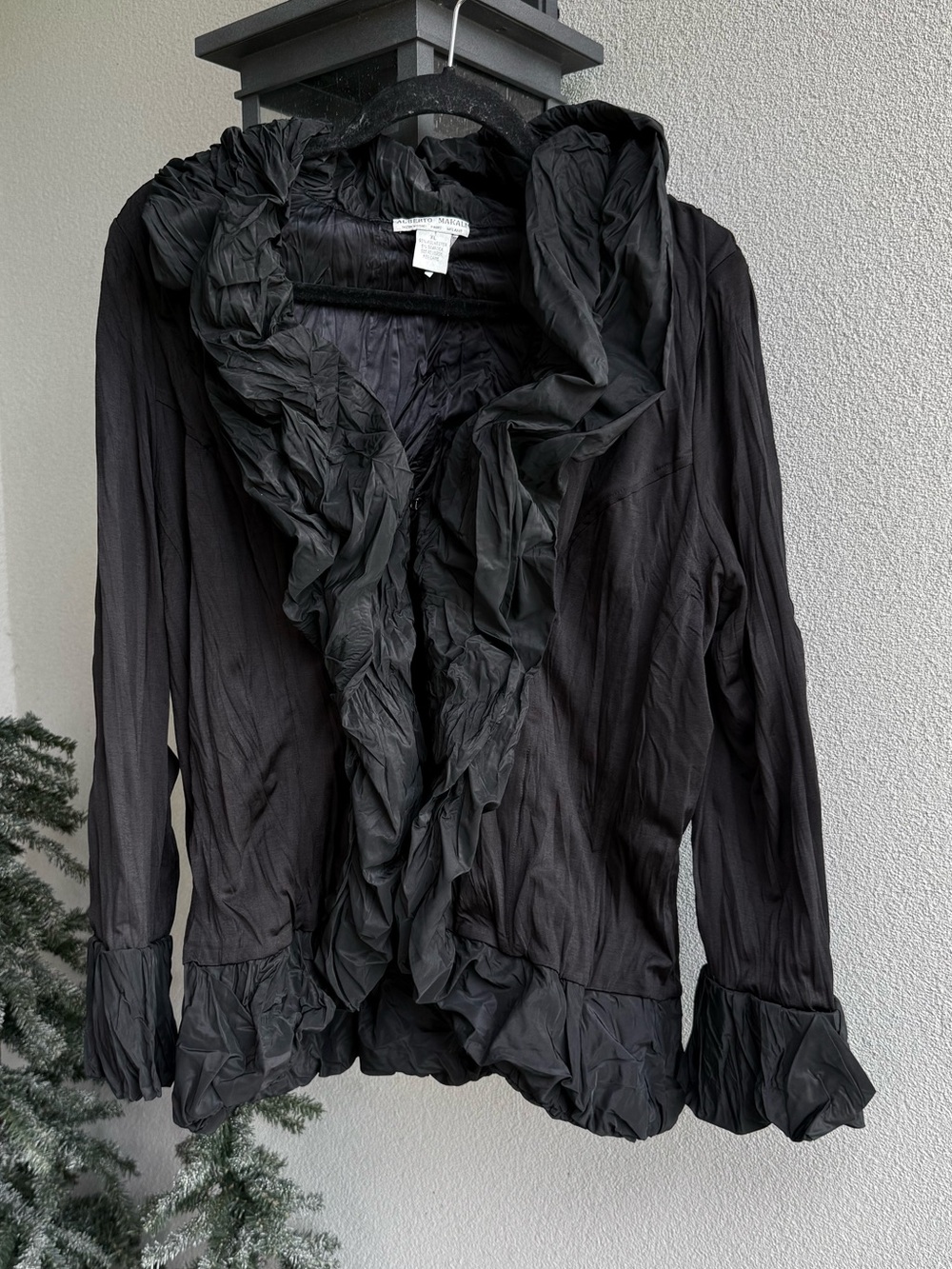 Alberto Makali Ruffled Crinkle Jacket Sz XL